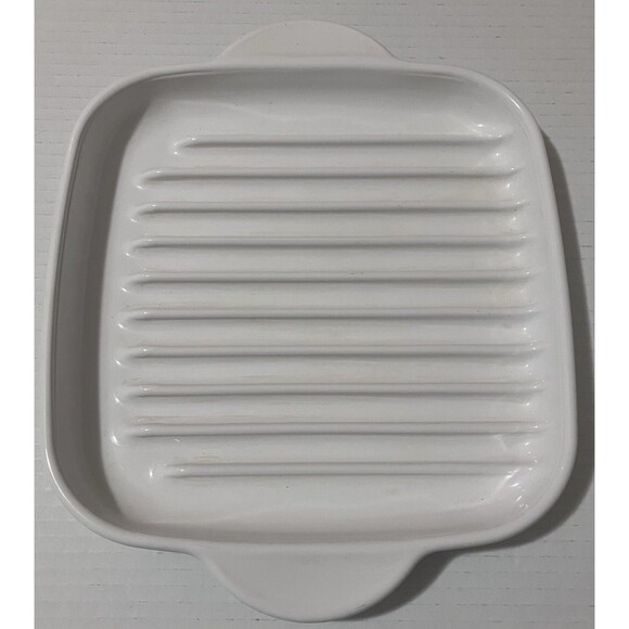 Vintage Corning Ware White Coupe Glass Microwave Rack 9' - Picture 8 of 11